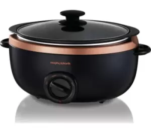 Image of Morphy Richards Evoke Sear & Stew 461016 Slow Cooker - Black & Rose Gold