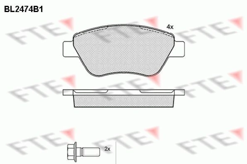 Image of Brake pad set FTE 9010754