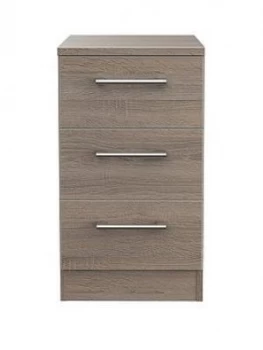 Image of Swift Halton Ready Assembled 3 Drawer Bedside Chest With Wireless Charging