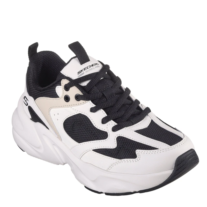 Image of Skechers Womens Bobsbamina2 Casual Low-Top Trainers Black/White female 2 (35)