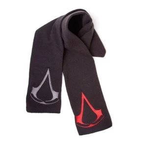 Image of Assassins Creed Unisex Red/Grey Brotherhood Crest Logos Scarf