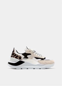Image of DATE Sneakers Women White Pelle/Tessuto - Leather/Fabric