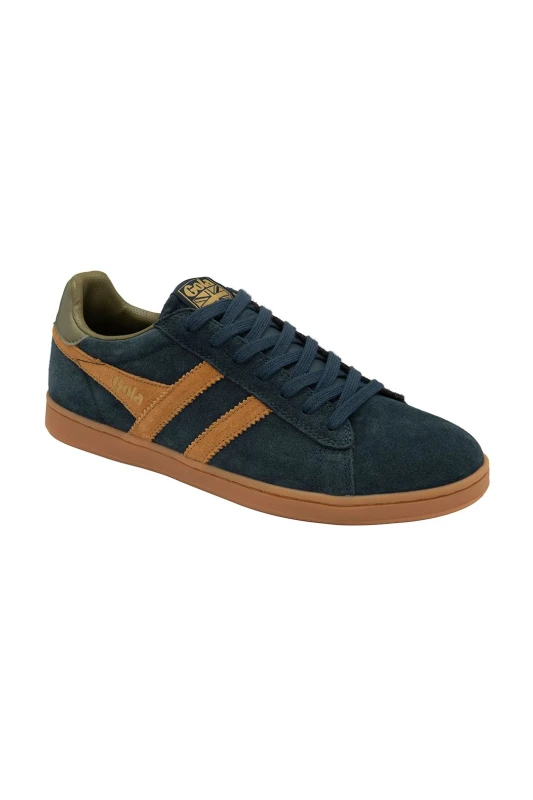 Image of Gola Mens 'Equipe Suede II' Suede Lace-Up Trainers in Navy Size: 7 Navy Male 7
