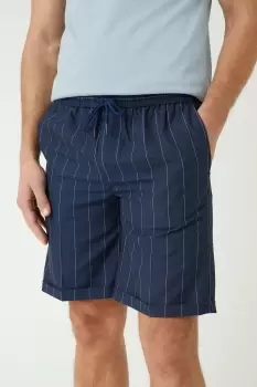 Image of Mens Blue Wide Stripe Smart Shorts