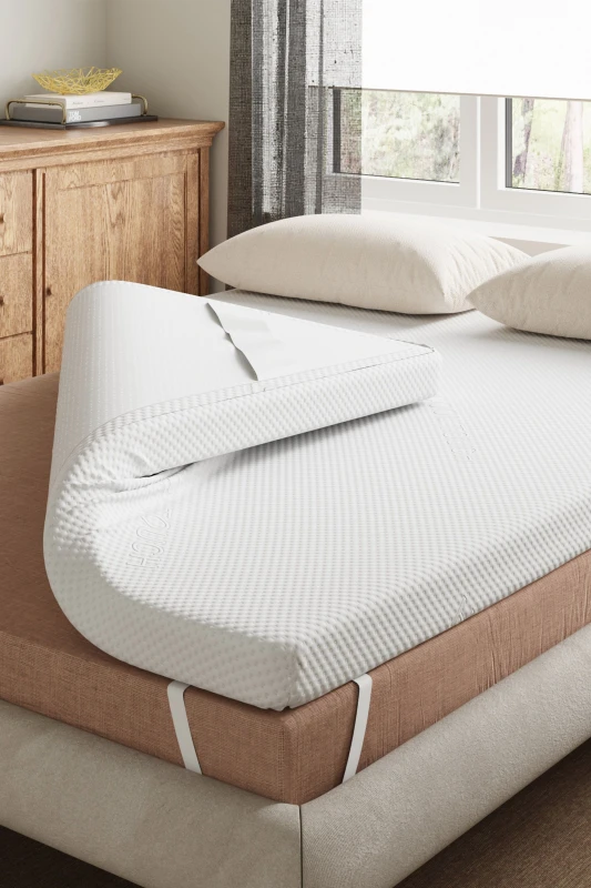 Image of Mattress Guru Memory Foam Mattress Topper 5000, 2" with Cover White