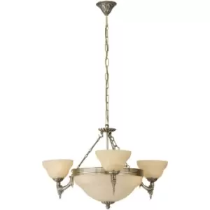 image of Netlighting Marbella 6 Light Traditional Multi Arm Ceiling Pendant Light Bronzed