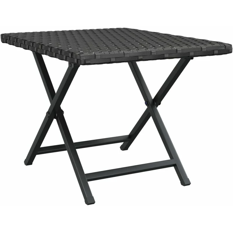 Image of VIDAXL Folding Table Black 45x35x32cm Poly Rattan Vidaxl 8720845726010