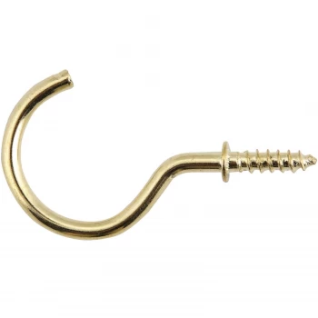 Image of Select Hardware Cup Hooks Electro Brass Shouldered 20mm 20 Pack