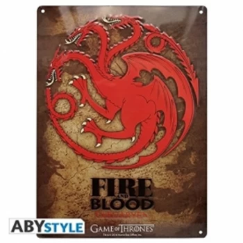 image of Game of Thrones Targaryen Metal Plate Plaque