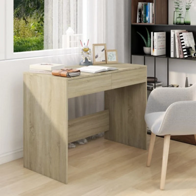 Image of Vidaxl Desk Sonoma Oak 101X50X76.5cm Engineered Wood 809560