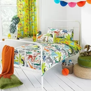 Image of Riva Home Jungletastic Duvet Cover Set (Toddler (120x150cm)) (Multicolour) - Multicolour
