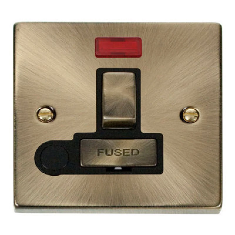 Image of SE Home Antique Brass 13A Fused Ingot Connection Unit Switched With Neon With Flex Gold unisex