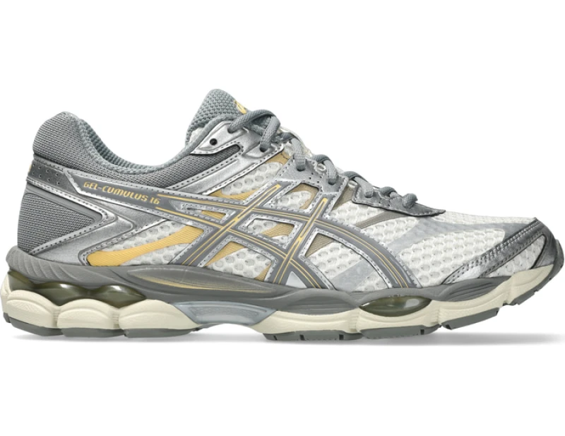 Image of Asics Mens GEL-Cumulus 16 FluidRide GEL Cushioning Trainers Cream/Clay Grey male 8 (42.5)
