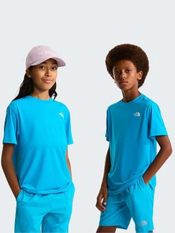 Image of The North Face Unisex Kids 24/7 Lifestyle Short Sleeve T-Shirt - Blue Unisex M