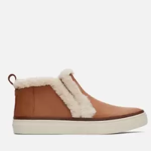 Image of TOMS Womens Bryce Leather/Faux Fur Ankle Boots - Brown Sugar - UK 6