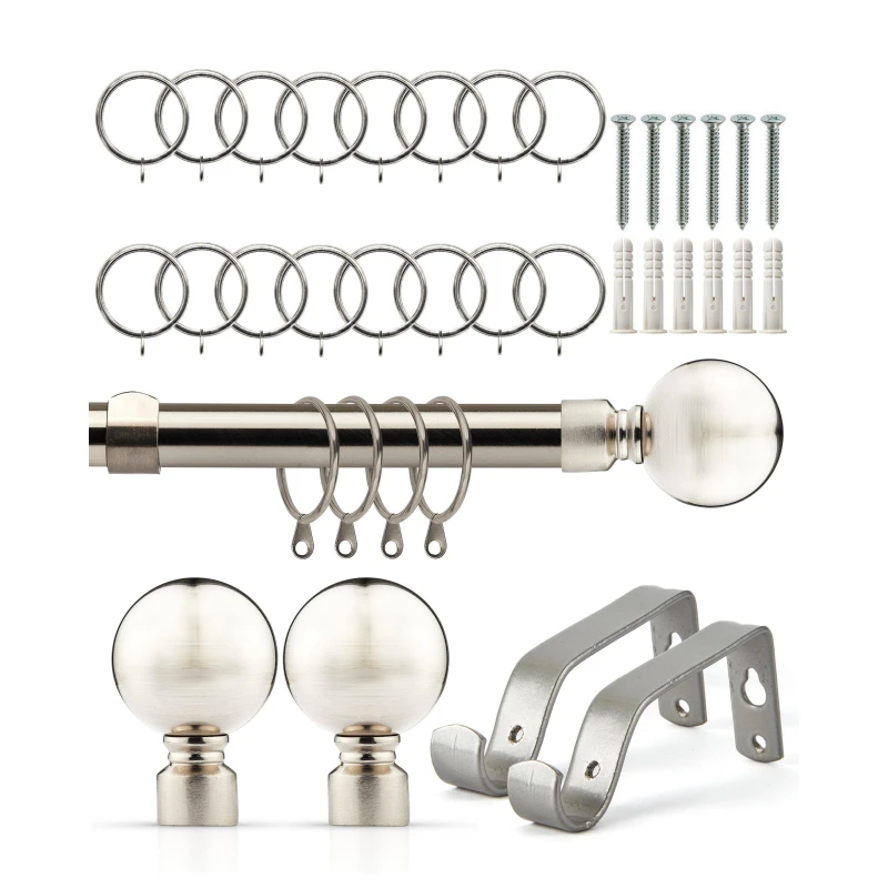 Image of Emma Barclay Ball - Extendable Curtain Pole with rings Curtain Poles 160-300cm Grey 41668969000
