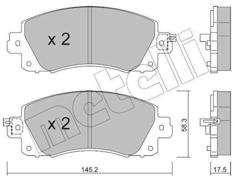 Image of METELLI Brake pad set METELLI 22-1161-0