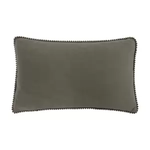 Image of Cosmo Rectangular Velvet Cushion Grey / 30 x 50cm / Polyester Filled