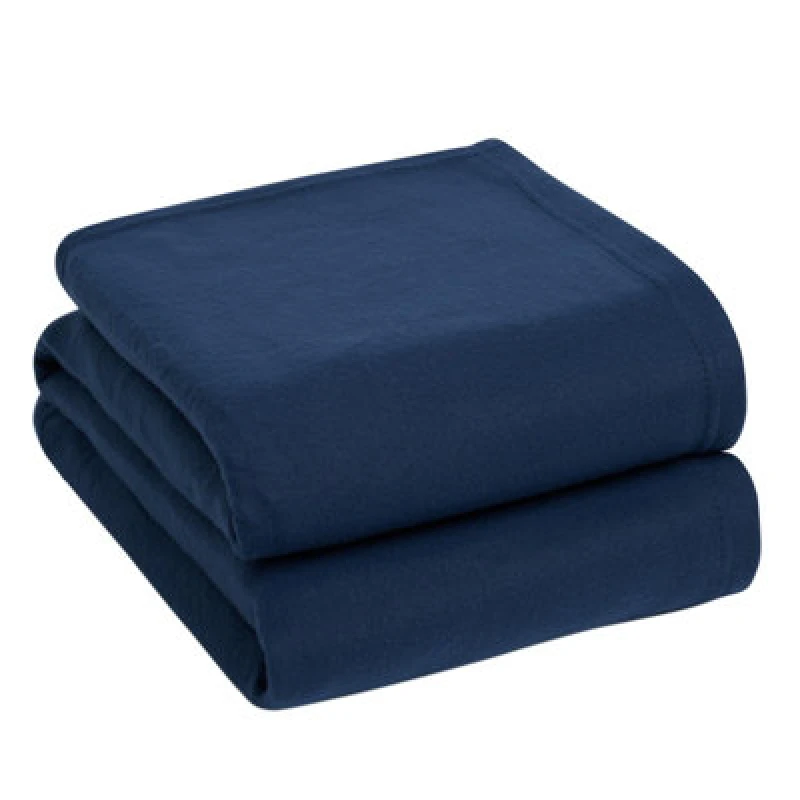 Image of OHS OHS Wholesale 10 Pack Plain Fleece Blanket Sofa Throw Joblot in Navy Size: 120cm x 150cm Navy 120cm x 150cm Unisex 5027434154982