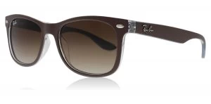 Image of Ray-Ban Junior RJ9052S Sunglasses Matte Brown On Blue 703513 48mm