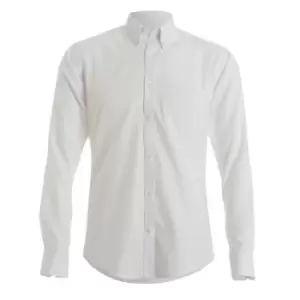 Image of Kustom Kit Mens Long Sleeve Oxford Twill Shirt (14.5) (White)