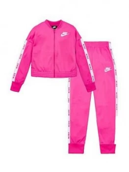 Image of Nike Sportswear Older Girls Tricot Tracksuit - Pink, Size L, 12-13 Years, Women