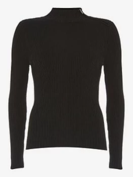 image of Mint Velvet Rib Zip Neck Jumper