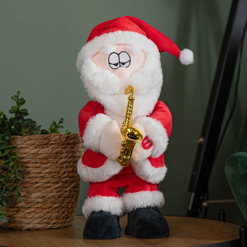 Image of 35cm Battery Operated Animated Dancing Santa with Saxophone Christmas Decoration