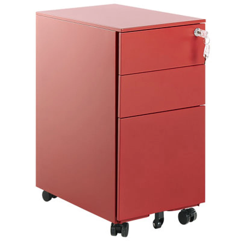 Image of Beliani Storage Unit Bolsena Metal Red
