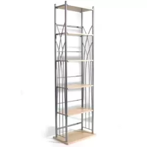 image of Techstyle Dakota 100 DVD Bluray / 150 Cd Media Storage 5 Tier Tower Shelves Silver