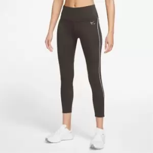 image of Nike Air Fast Womens Mid-Rise 7/8-Length Running Leggings - Brown