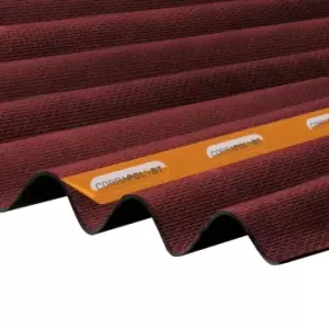Image of Red Bitumen Corrugated Roofing Sheet (L)1M (W)930mm (T)2mm