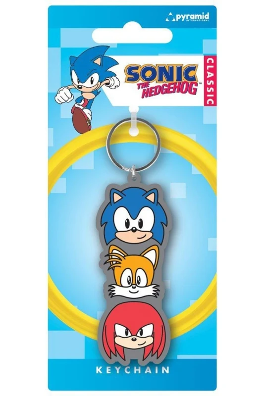 Image of Sonic the Hedgehog Sonic the Hedgehog Trio Stack PVC Keyring in Pale Blue Pale Blue One Size Unisex 5063425777112
