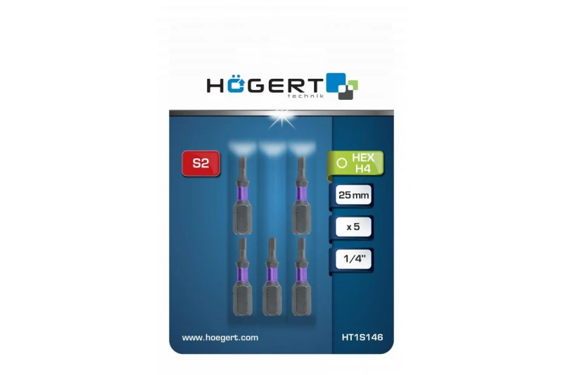 Image of Hogert Technik HT1S146 Screwdriver Bit Tool Steel Tool Steel Screwdriver Bit (5514)