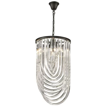 Spring Lighting - 3 Light Ceiling Pendant Black Chrome, Clear with Crystals, E14