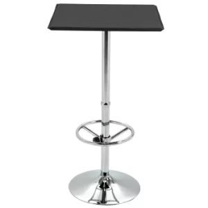 Image of HOMCOM Bar Table Square Pub Table Counter with Faux Leather Tabletop and Adjustable Footrest for Living Room, Kitchen