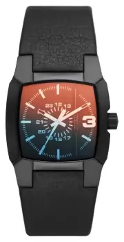 Diesel DZ2000 Cliffhanger Black Dial Black Leather Strap Watch