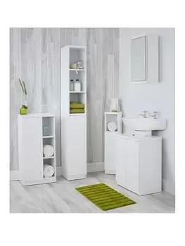 Lloyd Pascal Glacius High Gloss Bathroom Tallboy - White