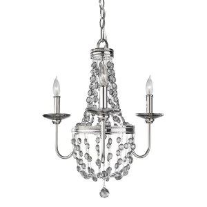 Image of Chandelier 3 Light Polished Nickel Finish, E14