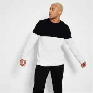 Image of I Saw It First Mens Colourblock Jumper - Blue