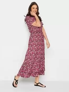 image of Long Tall Sally Pink/red Floral Midaxi Dress, Red, Size 12, Women