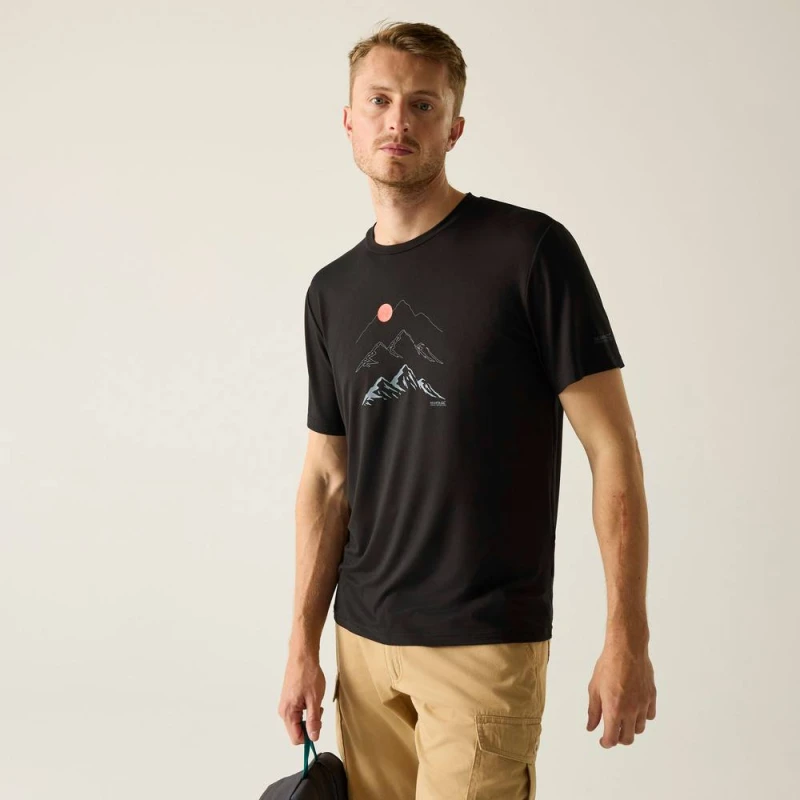 Image of Stretch T-Shirt Regatta Fingal Noir Male 3XL