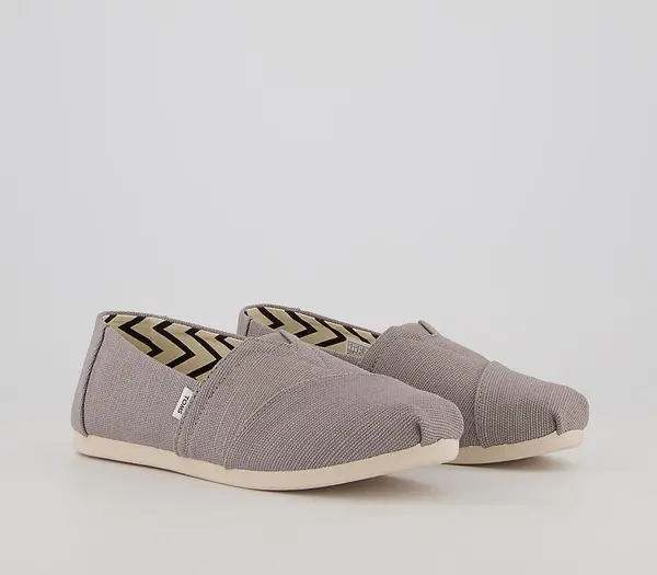 Image of TOMS Womens Alpargata Slip Ons Morning Dove In White, 3