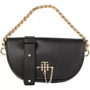 Image of Tommy Hilfiger Chain Moon Foldover Crossbody Bag - Black