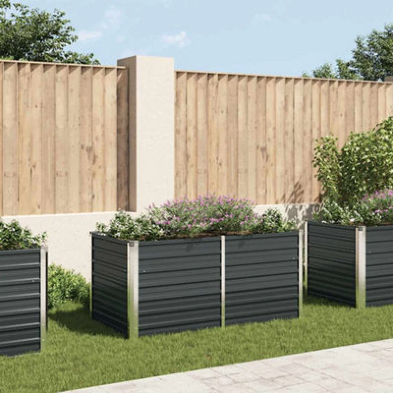 Image of Vidaxl Raised Garden Bed Anthracite 160X80X77cm Galvanised Steel