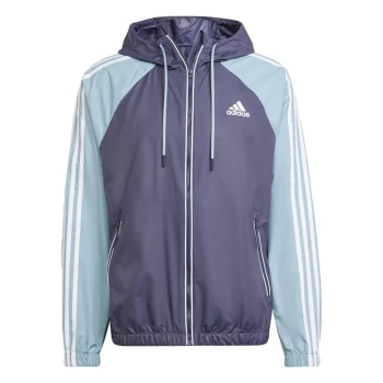 image of adidas BSC 3-Stripes Wind Jacket Mens - Shadow Navy / Magic Grey / Whi