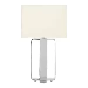 image of Aluminium Base and Cream Shade Table Lamp