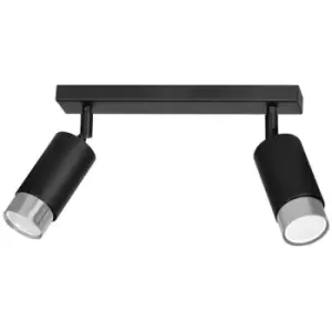 Image of Emibig Hiro Black/Chrome Twin Ceiling Spotlight 2x GU10