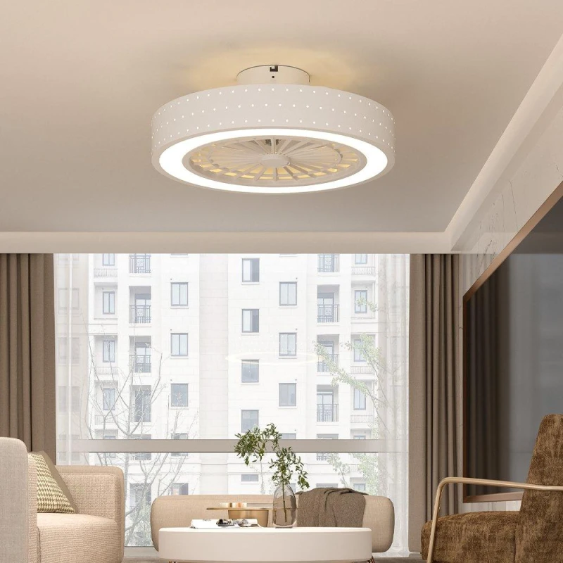 Image of Kabinet UK Round Acrylic Ceiling Mount LED Fan Light Fans One size White 42390801000