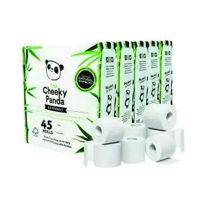 image of Cheeky Panda 3-Ply Toilet Tissue 200 Sheets Pack of 9 PFTOILT9X5